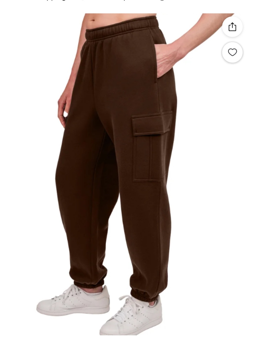NWT Tuff Athletics Brown Cargo Pocket Jogger Sweatpants